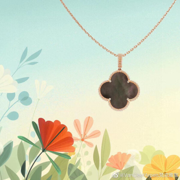 Toxse Magic Alhambra One Motif Black Pearl Necklace - Image 5