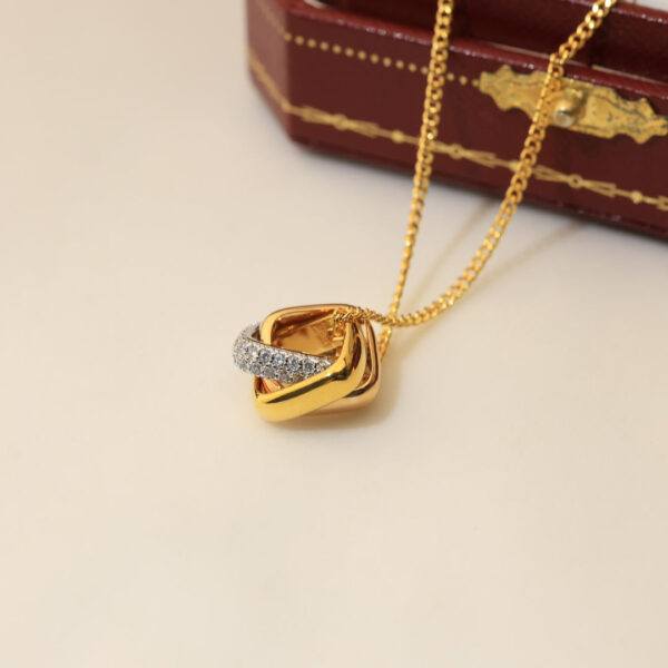 Toxse Trinity Cushion Diamond Necklace - Image 5