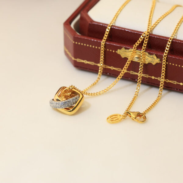 Toxse Trinity Cushion Diamond Necklace - Image 6