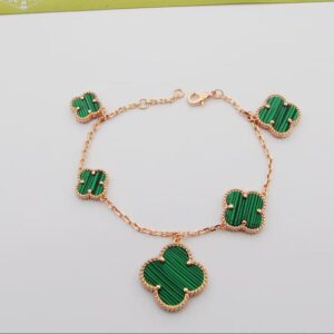 Toxse Magic Alhambra Five Malachite Motifs Clover Bracelet