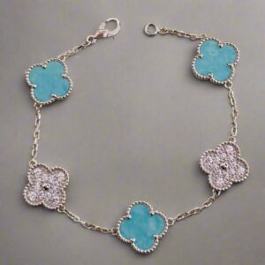 Toxse Vintage Alhambra Five Motifs Agate Bracelet