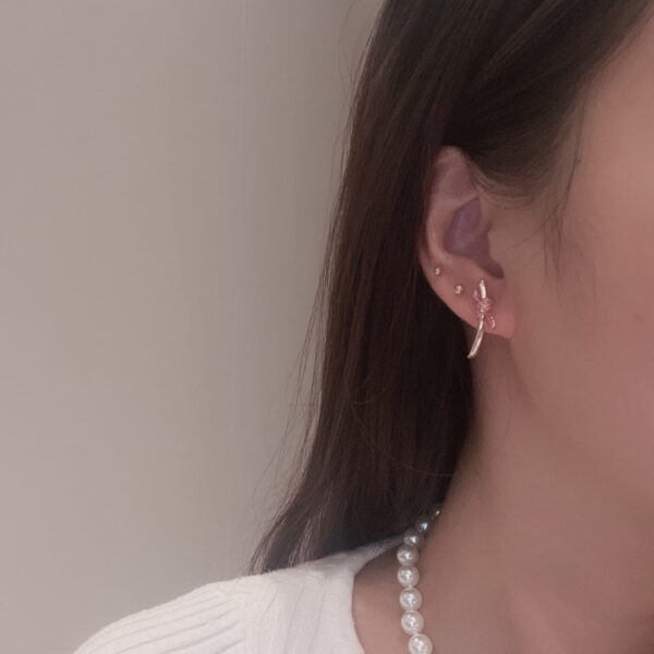 Toxse Knot Pink Diamonds Earrings - Image 5