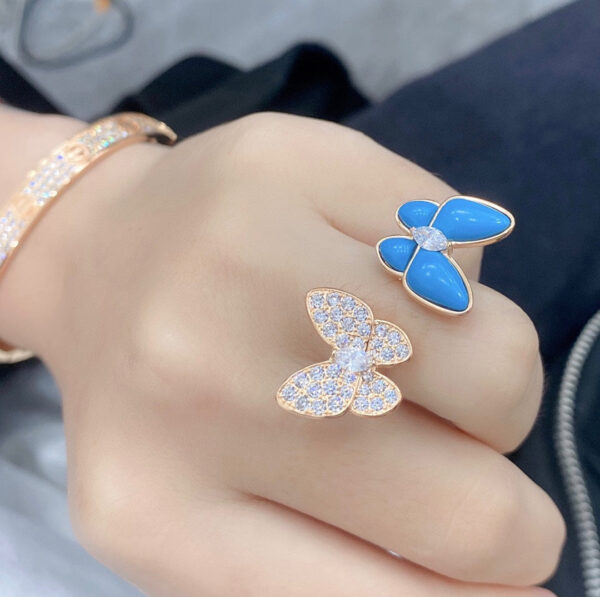 Toxse Two Butterfly Between the Finger Turquoise Ring - Image 4