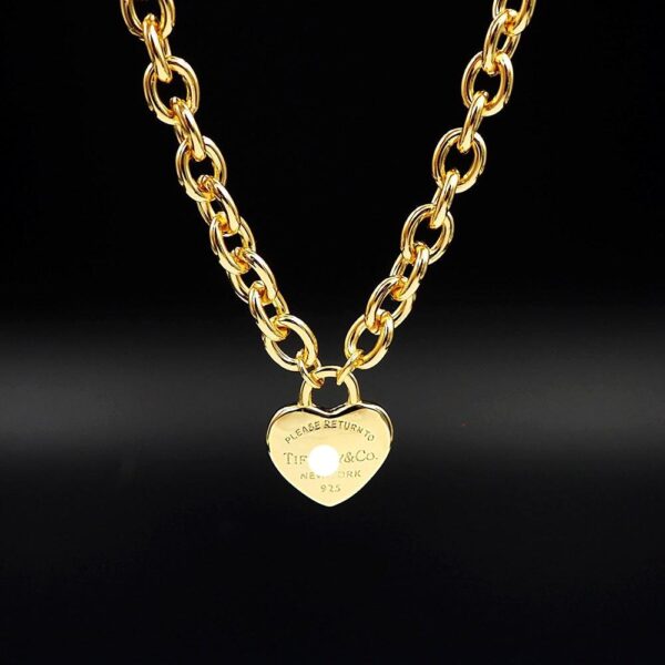 Toxse Tag Chain Heart Necklace - Image 4