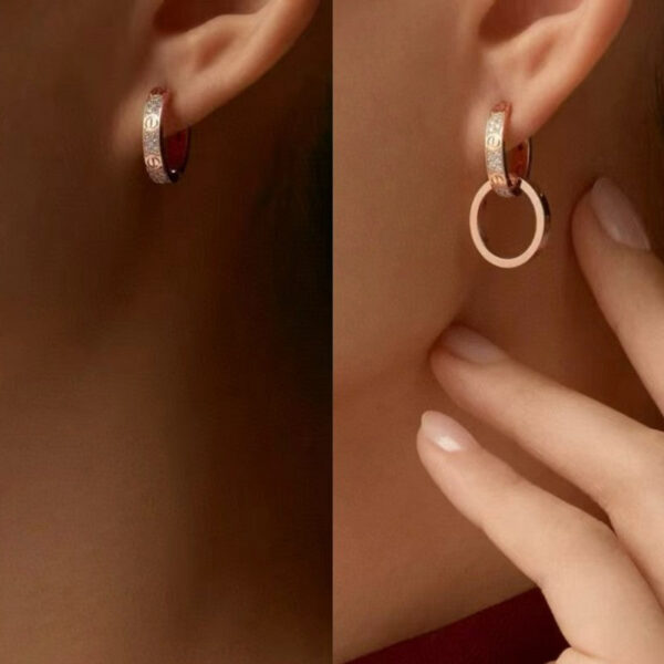 Toxse Love Double Hoop Diamond Earrings - Image 6