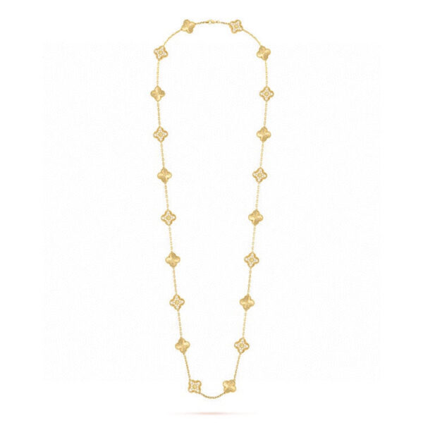 Toxse Vintage Alhambra Gold 20 Motifs Long Necklace - Image 5