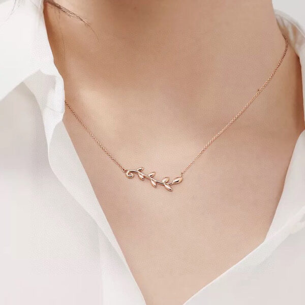 Toxse Olive Leaf Vine Pendant Necklace - Image 3