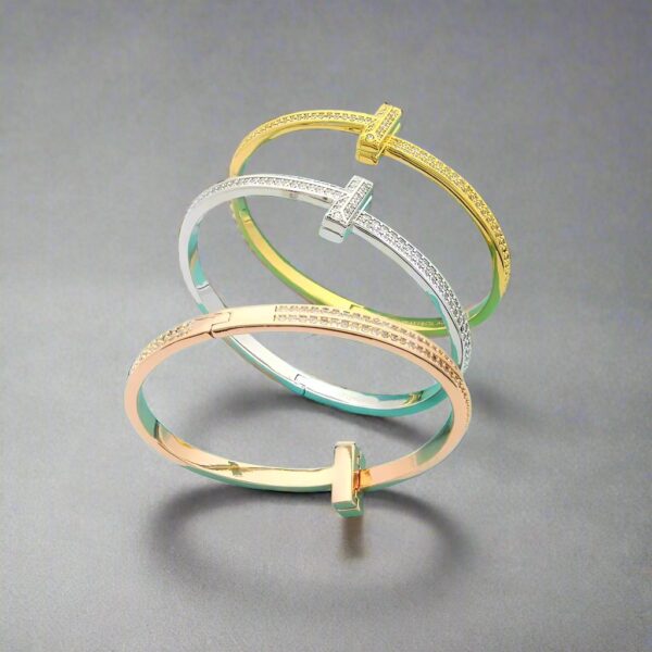 Toxse T1 Wide Diamond Bangle Bracelet - Image 6