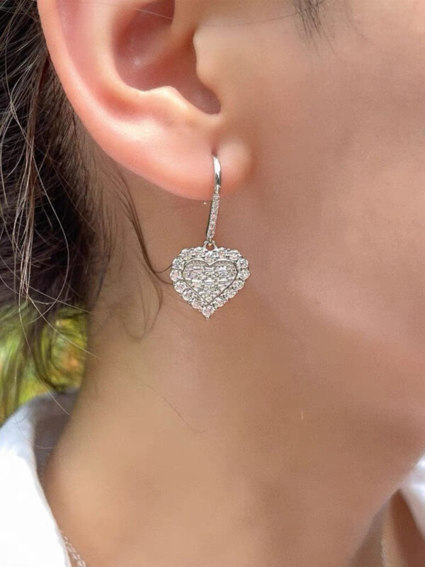 Toxse Diamond Heart Crystal Earrings - Image 2