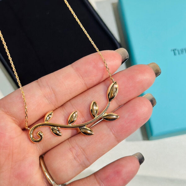 Toxse Olive Leaf Vine Pendant Necklace - Image 2