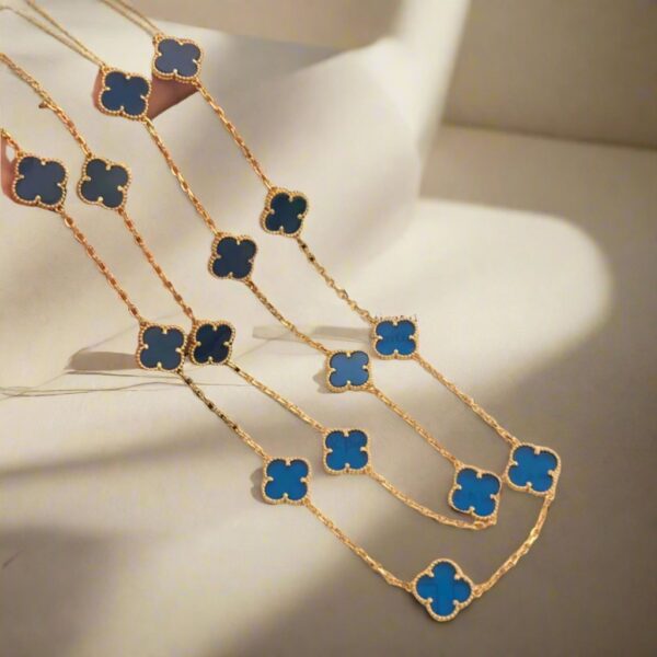 Toxse Vintage Alhambra  Agate 20 Motifs Long Necklace - Image 4