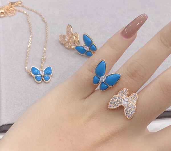 Toxse Two Butterfly Between the Finger Turquoise Ring - Image 8