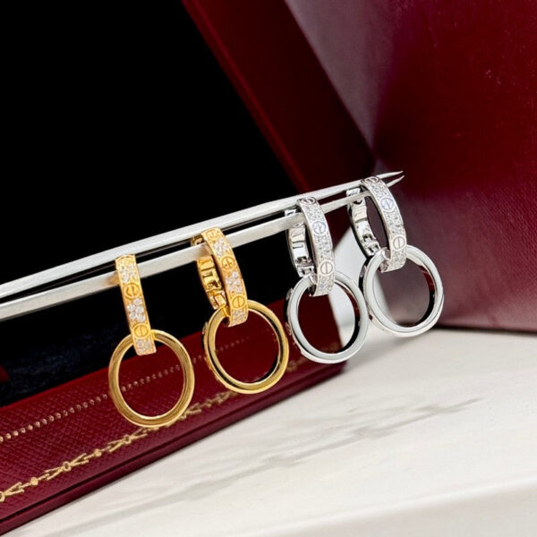 Toxse Love Double Hoop Diamond Earrings - Image 7