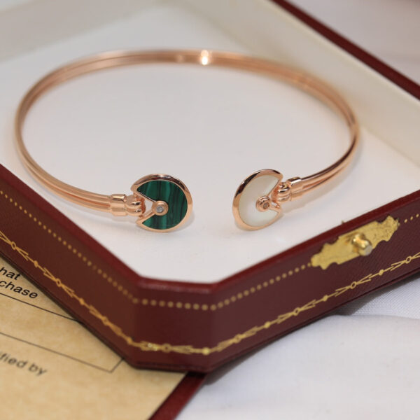 Toxse Malachite Pearl & Diamond Open Bracelet - Image 2
