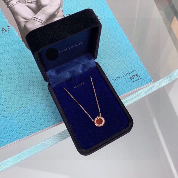 Toxse Diamond & Turquoise Circle Pendant Necklace - Image 5