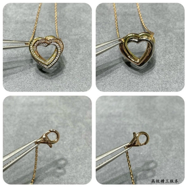 Toxse Trinity Heart Full Diamond Necklace - Image 9