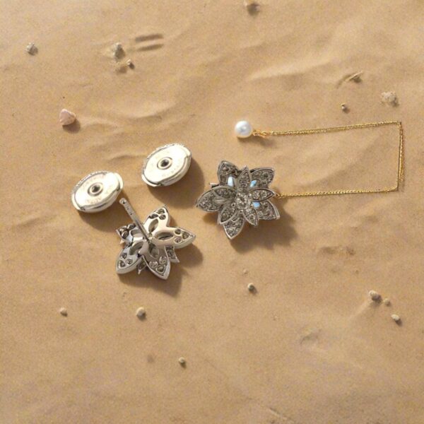 Toxse Lotus Openwork Earrings - Image 2