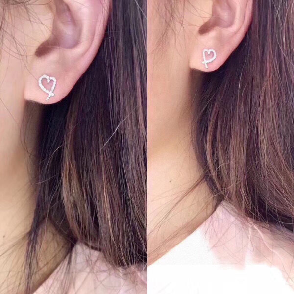 Toxse T Heart Diamond Earrings - Image 3
