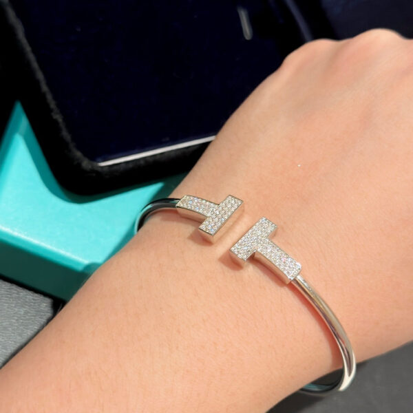 Toxse T Wide Diamond Wire Bracelet - Image 3