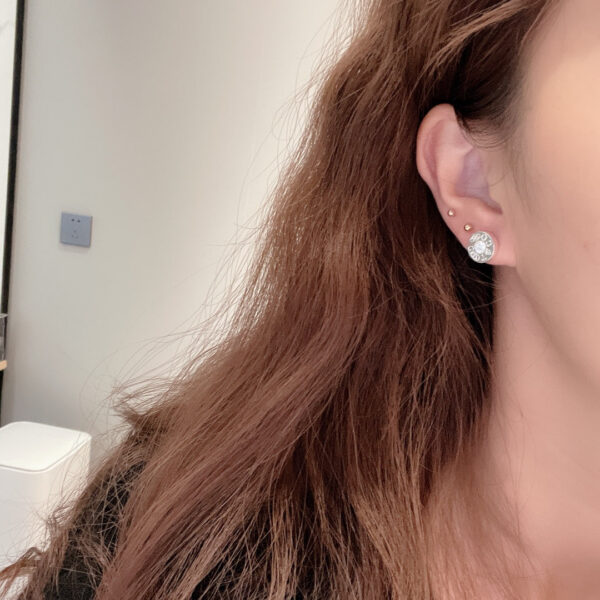 Toxse 1837 Diamond Stud Circle Earrings - Image 5