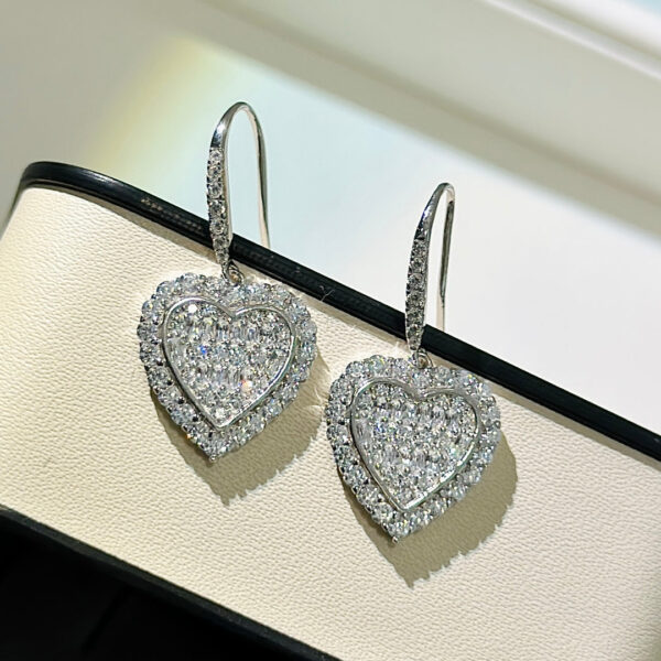 Toxse Diamond Heart Crystal Earrings - Image 7