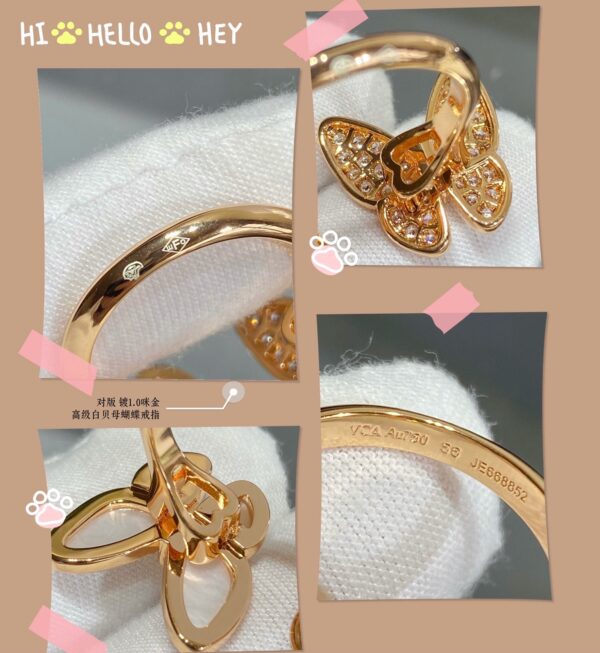 Toxse Two Butterfly Between the Finger Pearl Ring - Image 8