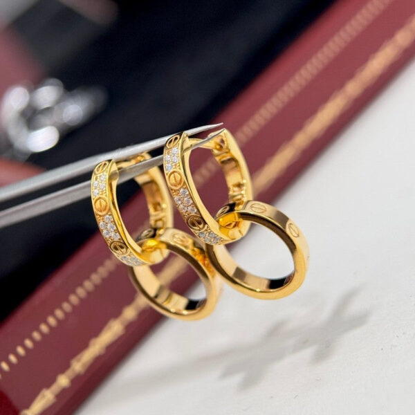 Toxse Love Double Hoop Diamond Earrings - Image 8