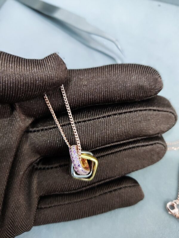 Toxse Trinity Pink Diamond Necklace - Image 6