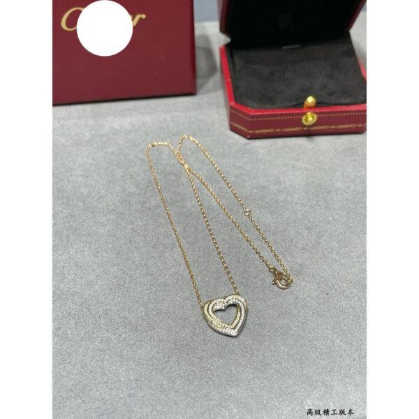 Toxse Trinity Heart Full Diamond Necklace - Image 11