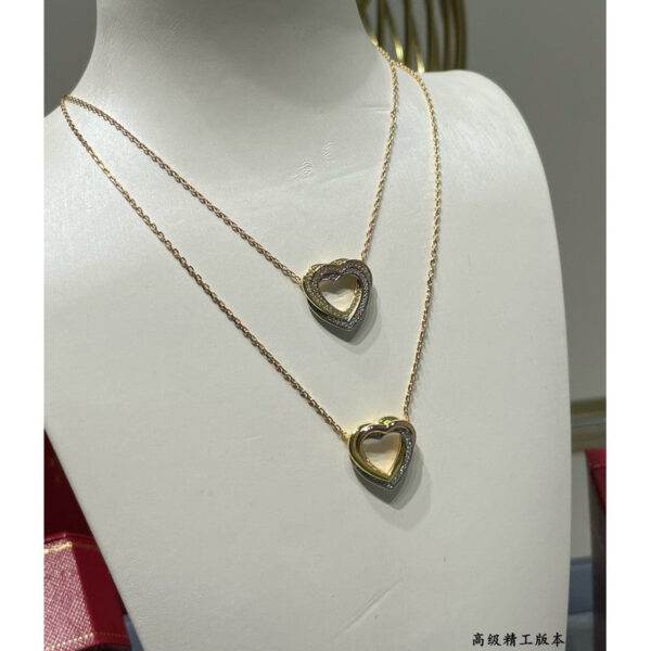 Toxse Trinity Heart Full Diamond Necklace - Image 3