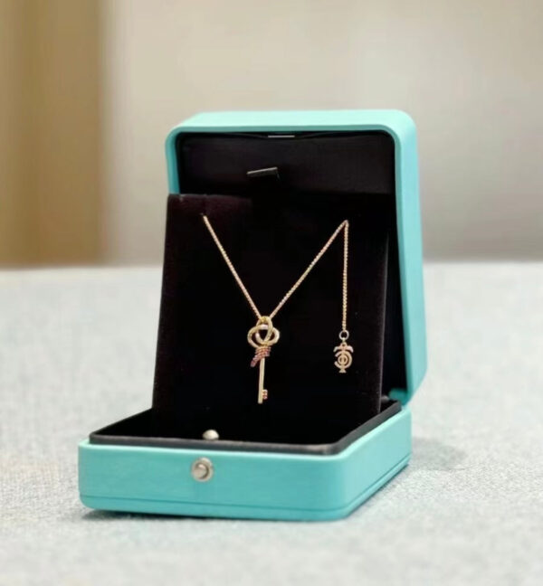 Toxse Keys Woven Pink Diamonds Medium Necklace - Image 10