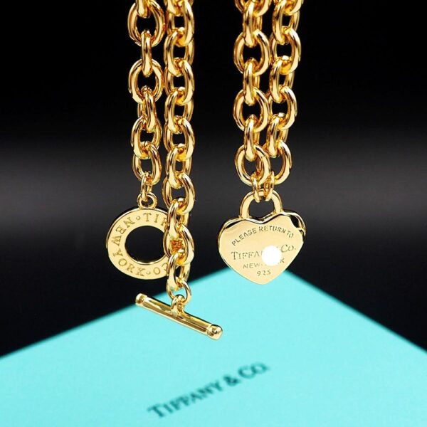 Toxse Tag Chain Heart Necklace - Image 2