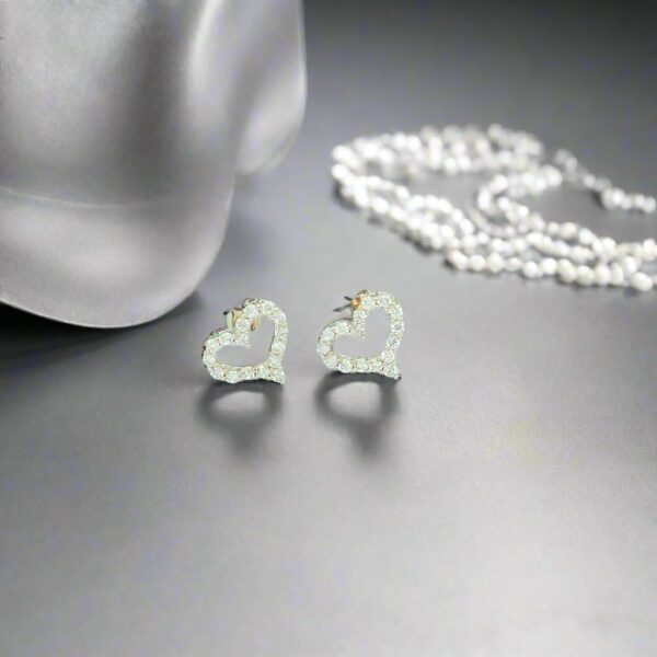 Toxse Heart Diamonds Rose Gold Earrings - Image 2