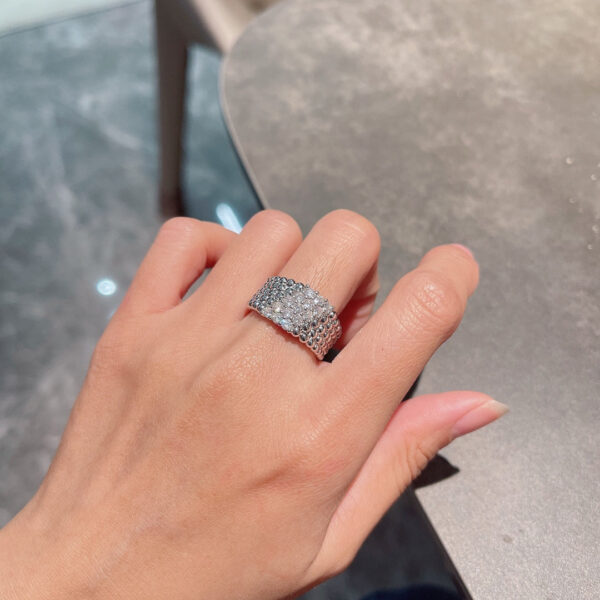 Toxse Perlée Diamonds Five Rows Ring - Image 8
