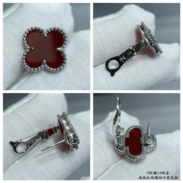 Toxse Vintage Alhambra Carnelian Earrings - Image 8