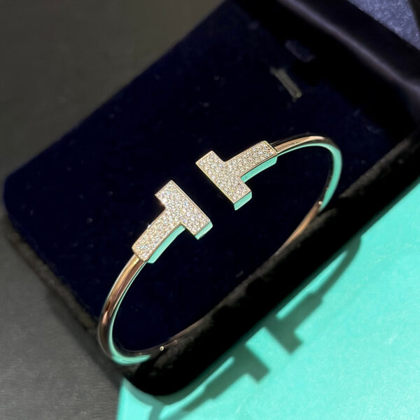 Toxse T Wide Diamond Wire Bracelet - Image 2