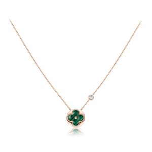Toxse Sun Pedant Pink Gold 1 Diamond Necklace