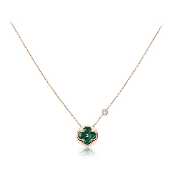 Toxse Sun Pedant Pink Gold 1 Diamond Necklace