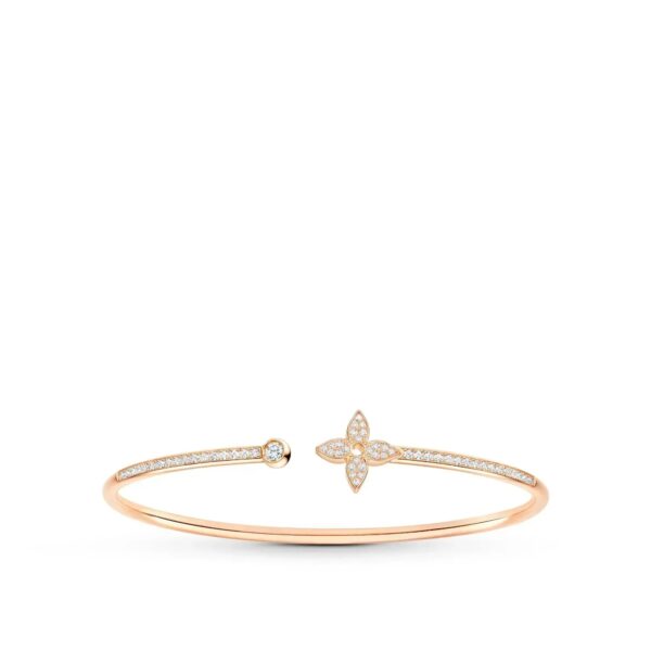 Toxse  Idylle Pink Gold Open Bracelet Diamond Paved