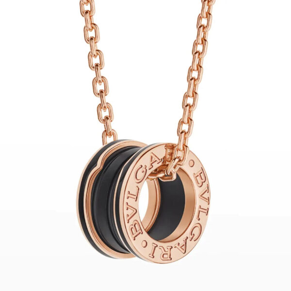 Toxse Zero 1 Black Ceramic Pink Gold Necklace