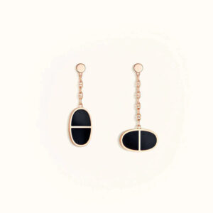 Toxse Chaine Verso Black Ceramic Earrings