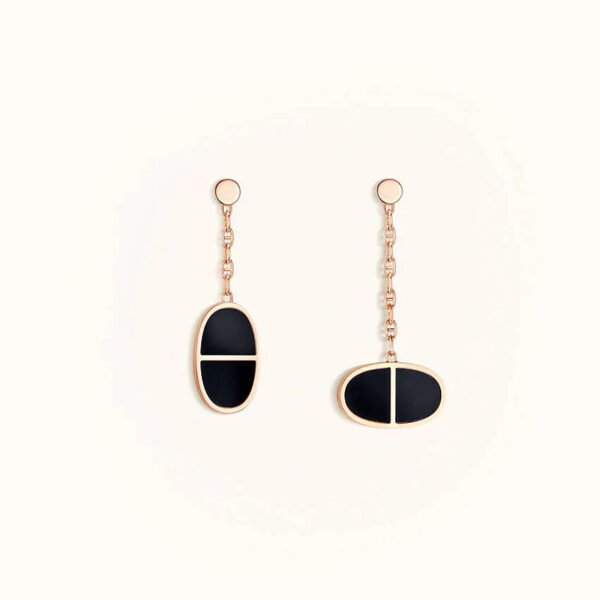 Toxse Chaine Verso Black Ceramic Earrings