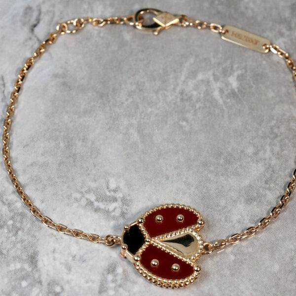 Toxse Lucky Spring Open Wings Bug Pink Gold Bracelet - Image 7