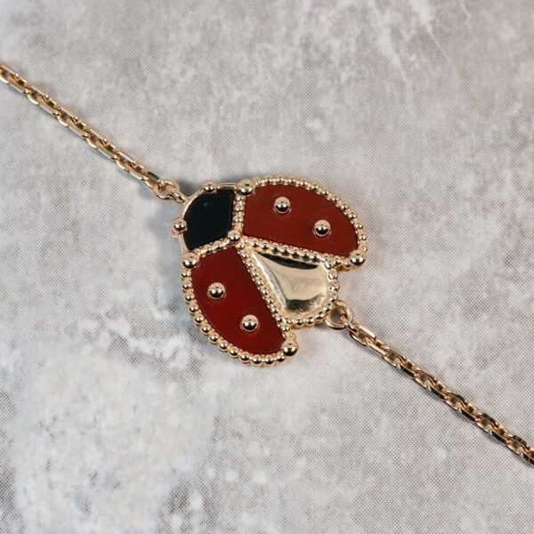 Toxse Lucky Spring Open Wings Bug Pink Gold Bracelet - Image 8