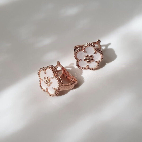 Toxse Lucky Spring White Blossom Pink Gold Earrings - Image 9