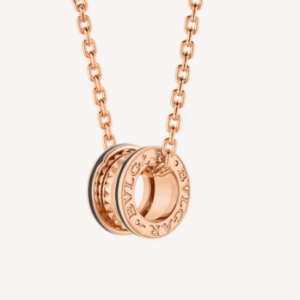 Toxse Zero 1 Rock Pedant Pink Gold Black Necklace