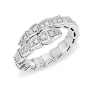 Toxse Serpenti Ring Silver Diamond Paved 4Mm
