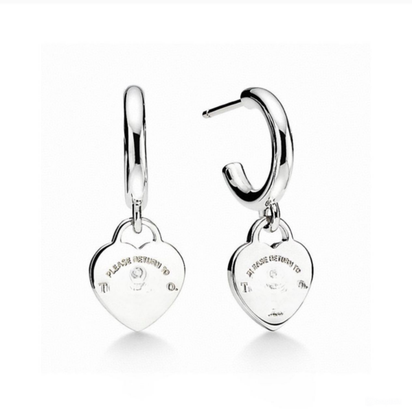 Toxse T - Jewelry Hoop Heart Diamond Earrings