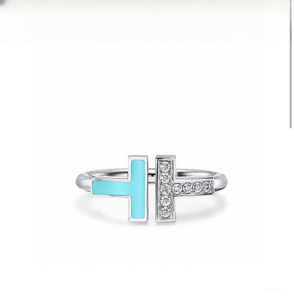 Toxse T - Jewelry Double T With Diamond Silver Ring