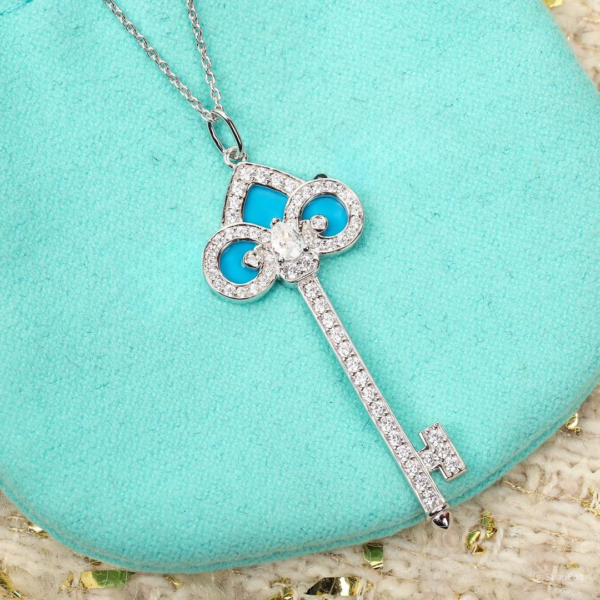 Toxse T - Jewelry Fleur De Lis Key Red Diamond Necklace - Image 4